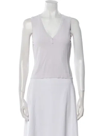 Pre-owned Alaïa V-neck Sleeveless Top In White