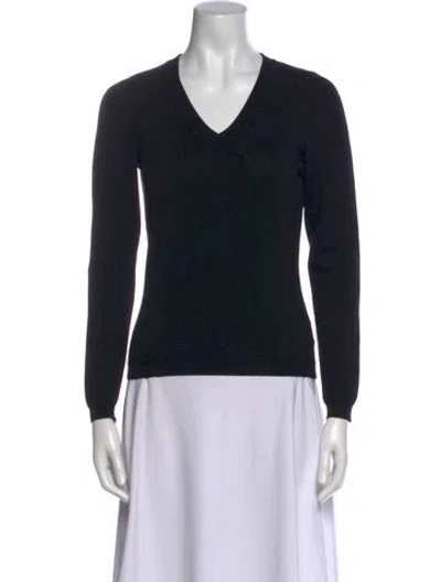 Pre-owned Alaïa V-neck Sweater In Black