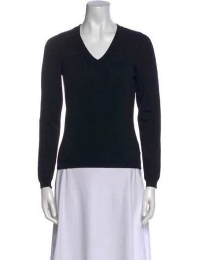Pre-owned Alaïa V-neck Sweater In Black
