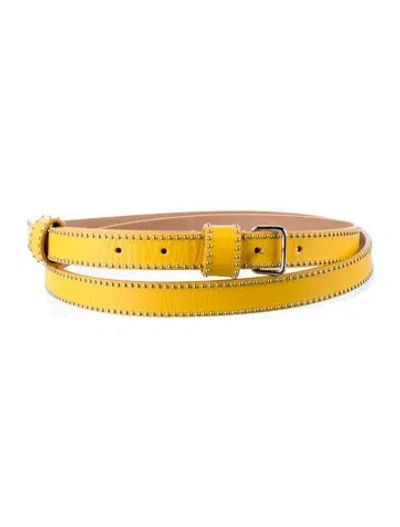 Pre-owned Alaïa Waist Wrap Belt Skinny Waist Belt In Yellow
