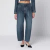 Alaïa Washed Denim Pleated Trousers In Blue