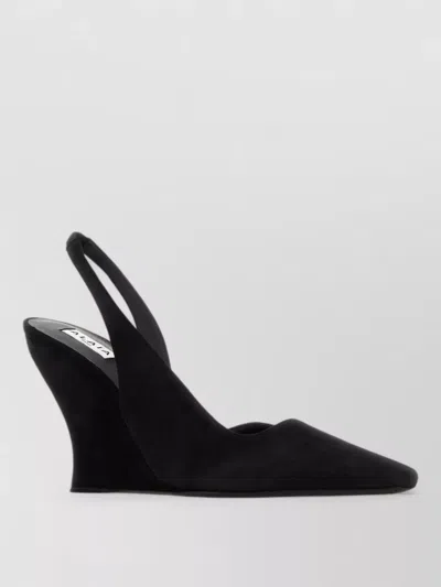 ALAÏA WAVE MULES SUEDE WEDGE HEEL POINTED TOE