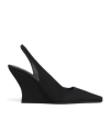 Alaïa Wave Mules Suede Wedge Heel Pointed Toe In Black