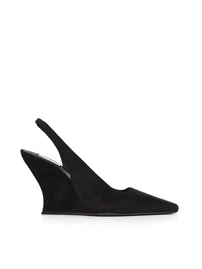 Alaïa Wave Suede Slingback In Black
