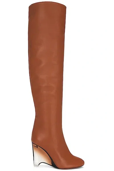 Alaïa Wedge Boots 100 In Cognac