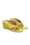 Alaïa Cube Satin Wedge Thong Sandals In Green