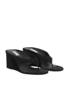 Alaïa Alaia Black Suede Goat Leather Wedge Thong Mules In Black
