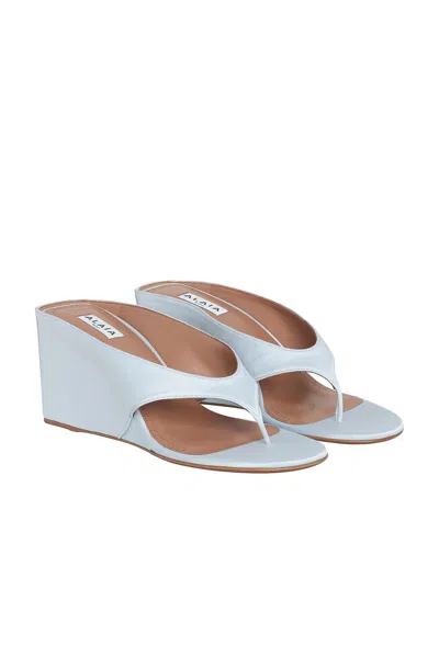 Alaïa Wedge Thong Mule In Blue