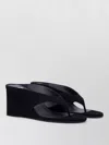Alaïa Alaia Black Suede Goat Leather Wedge Thong Mules In Black