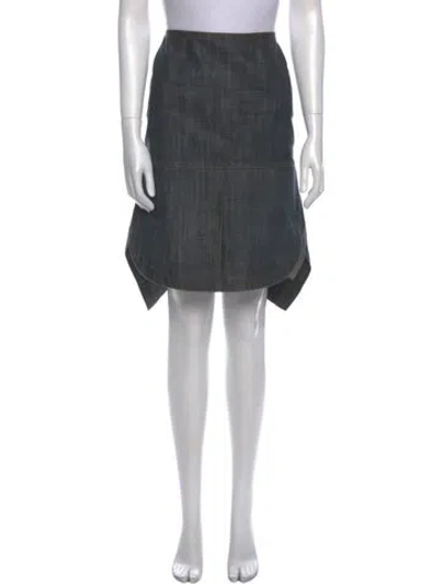 Pre-owned Alaïa Whipstitch Trim Knee-length Skirt In Blue