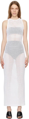 Alaïa White 3d Waffle Maxi Dress In 000 - Blanc