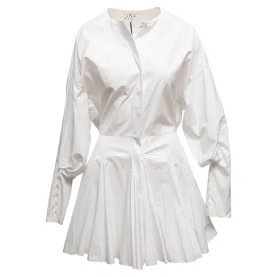 Pre-owned Alaïa White Alaia Long Sleeve Mini Dress Size Fr 40