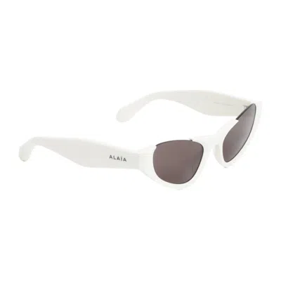 Alaïa White And Grey Acetate Sunglasses In Pink