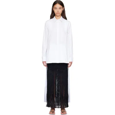 Alaïa White Asymmetric Cotton Shirt In 000 Blanc
