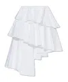 Alaïa Womens Blanc Spiral Ruffled Cotton-poplin Midi Skirt In White