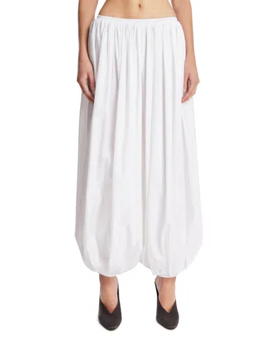 Alaïa White Balloon Pants In White Bianco   #ffffff