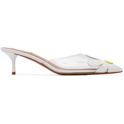 Alaïa White Bloom Mule Heels