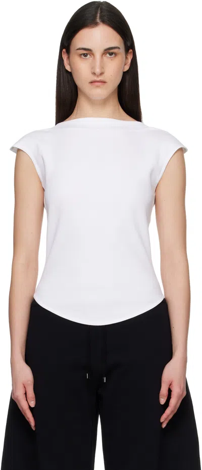 Alaïa White Cap Cotton T-shirt