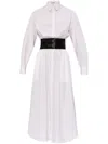 Alaïa Womens Spiral-belt Pleated Cotton-poplin Mini Dress Blanc In White