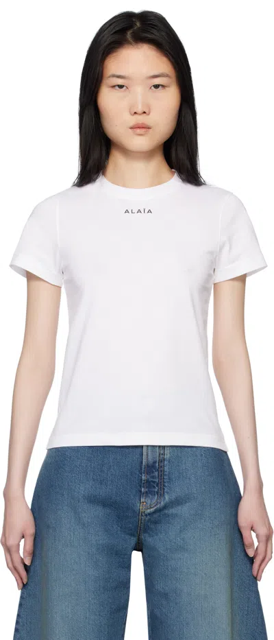 Alaïa White Classic Cotton T-shirt In 000 - Blanc