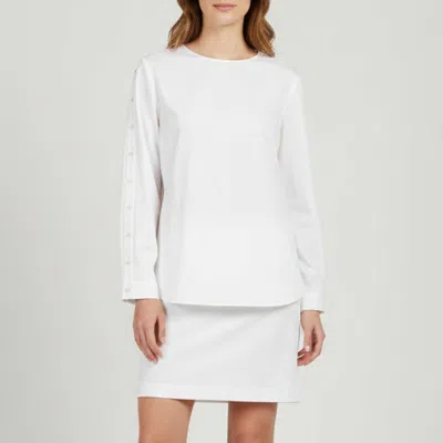 Pre-owned Alaïa White Cotton Button Up Sleeve Top S