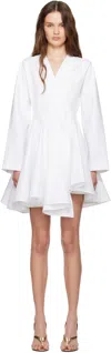 Alaïa Womens Spiral-belt Pleated Cotton-poplin Mini Dress Blanc In 000 - Blanc