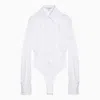 ALAÏA ALAIA WHITE COTTON SHIRT BODYSUIT WOMEN