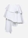 Alaïa Womens Blanc Spiral Ruffled Cotton-poplin Midi Skirt