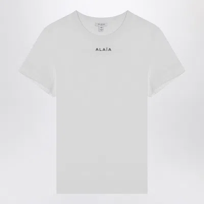 Alaïa Alaia White Cotton T-shirt With Logo Women