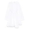 Alaïa Womens Spiral-belt Pleated Cotton-poplin Mini Dress Blanc In White