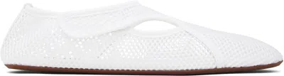 Alaïa White Fishnet Ballerina Flats