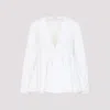 Alaïa Flare Cotton Shirt Pleated Hem In White