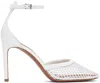 Alaïa Fishnet Patent Ankle-strap Pumps In 010 - Blanc Optique