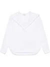 Alaïa Camicia Con Cappuccio In Popeline In White