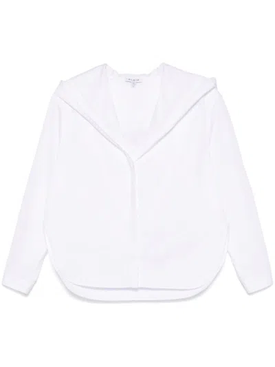 ALAÏA WHITE HOODED POPLIN SHIRT