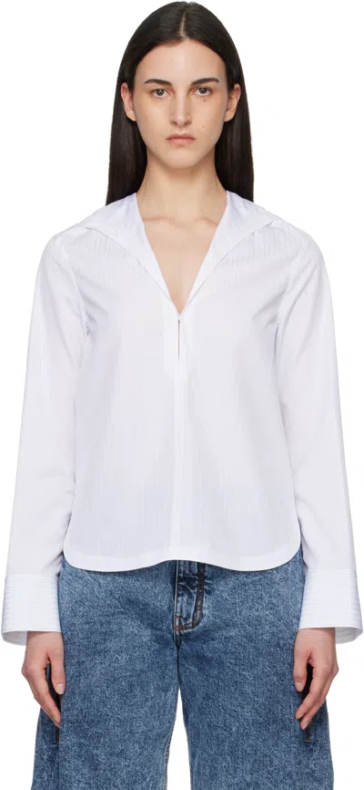 Alaïa Alaia Women Poplin Hooded Shirt In White