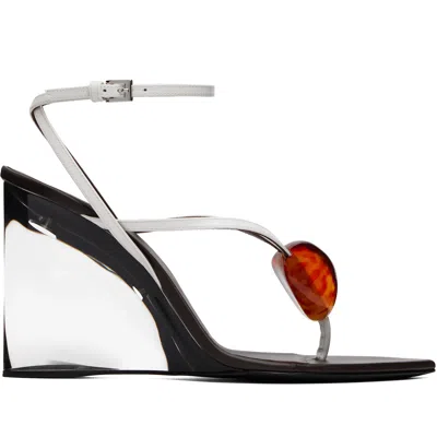 Alaïa White Invisible Jewel Wedge Heeled Sandals