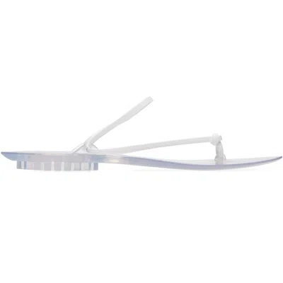 Alaïa White Invisible Thong Sandals