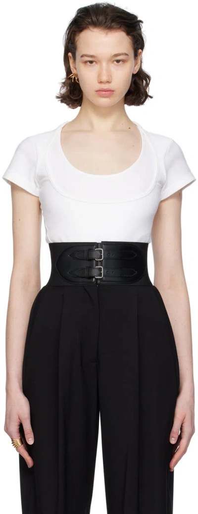 Alaïa White Layered Bodysuit In 000 - Blanc