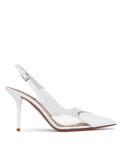Alaïa White Le Coeur Leather Slingbacks