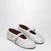 Alaïa Alaia White Leather Ballerina With Crystals Women
