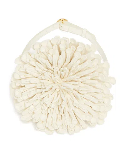 Alaïa White Leather Flower Choker In Neutral