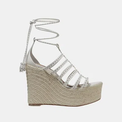 Pre-owned Alaïa White Leather Wedge Sandals 40
