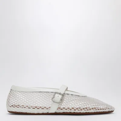 Alaïa White Mesh Ballet Flats