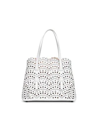 Alaïa White Mina 25 Handbag