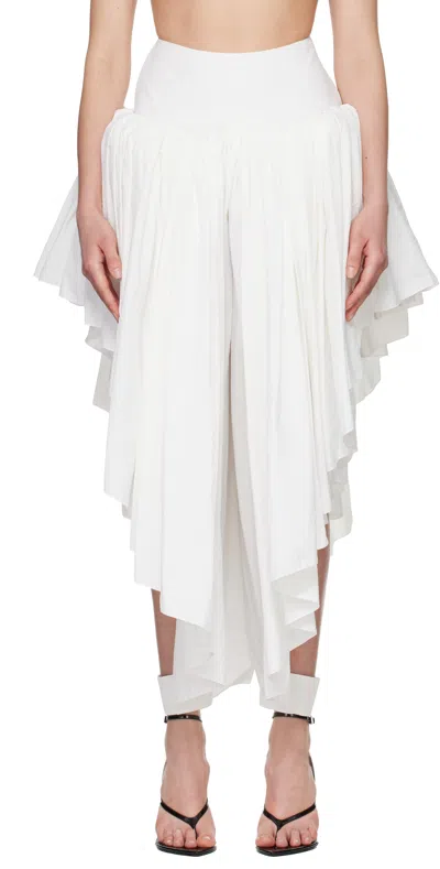 Alaïa White Nylon Maxi Petticoat Midi Skirt