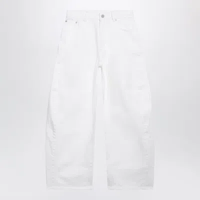 Alaïa Alaia White Rodeo Denim Trousers In Transparent