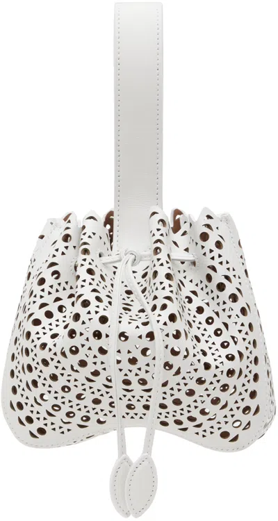 Alaïa White Rose Marie Bag In 010 - Blanc Optique