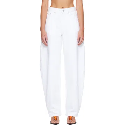 Alaïa White Round Jeans In 000 Blanc