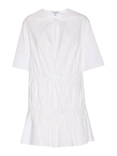 Alaïa White Ruffle Dress